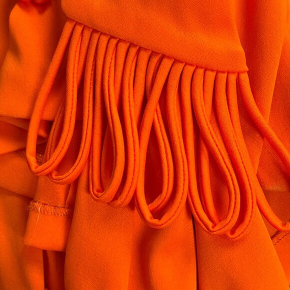 Vintage Union Made Scarf Blouse Set Long Flare Bell Sleeve Fringe Scarf 60s 70s - Picture 7 of 9